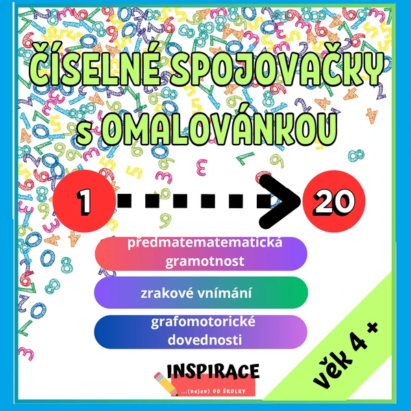 Číselné spojovačky 1-20 s omalovánkou