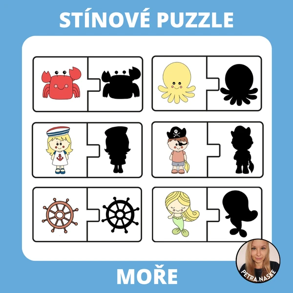 Stínové puzzle - moře a námořníci