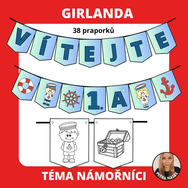 Girlanda, výzdoba třídy - téma NÁMOŘNÍCI