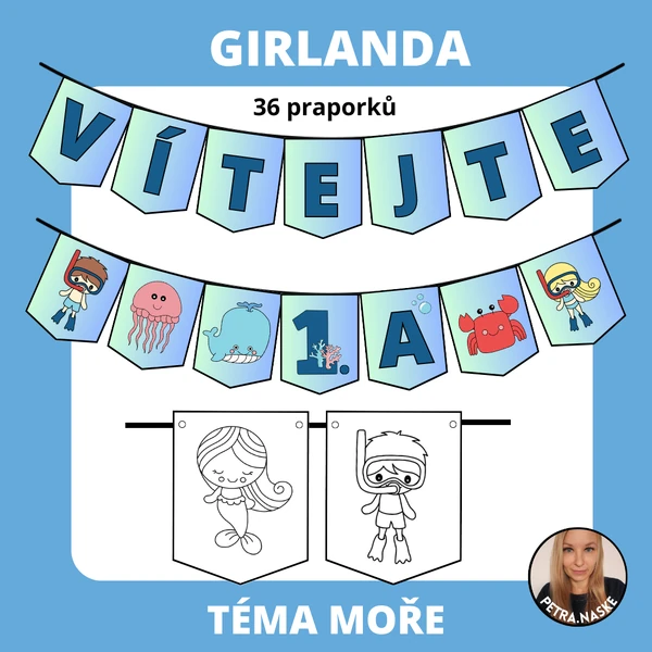 Girlanda, výzdoba třídy - téma MOŘE