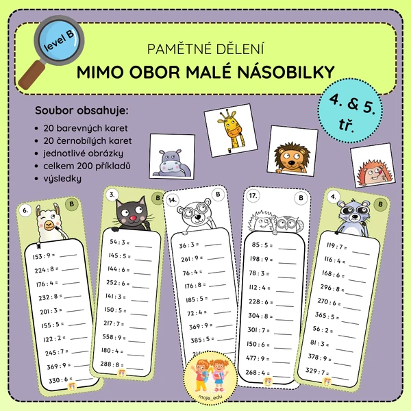 Pamětné dělení mimo obor malé násobilky B