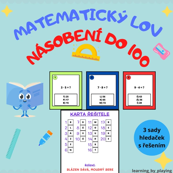 MATEMATICKÝ LOVEC - 3 SADY HER NA NÁSOBENÍ