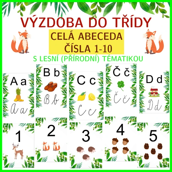 Výzdoba do třídy - abeceda, čísla
