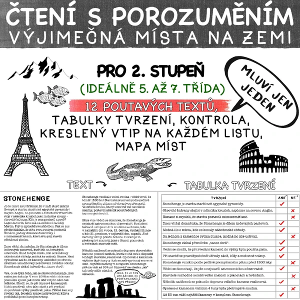 ČTENÍ S POROZUMĚNÍM (5. - 7. třída) - VÝJIMEČNÁ MÍSTA NA ZEMI