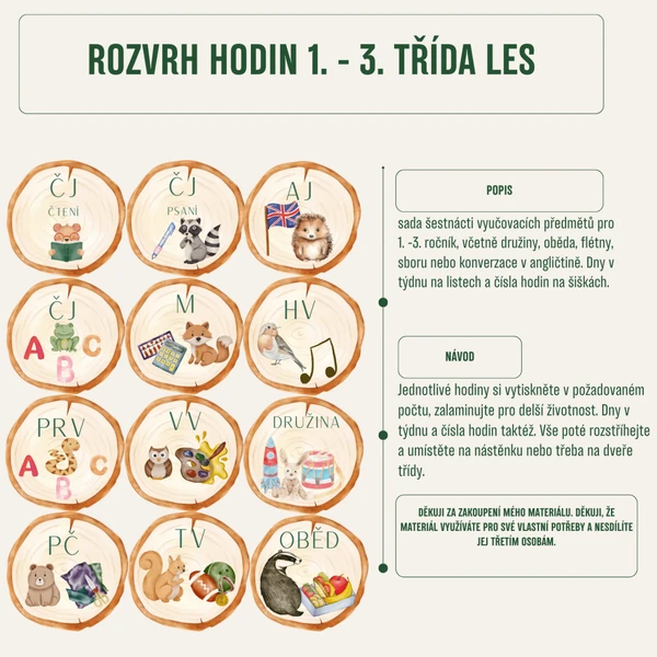Rozvrh hodin - LES