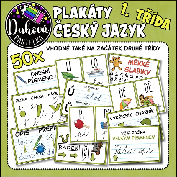 Výukové plakáty ČESKÝ JAZYK 1.-2. třída