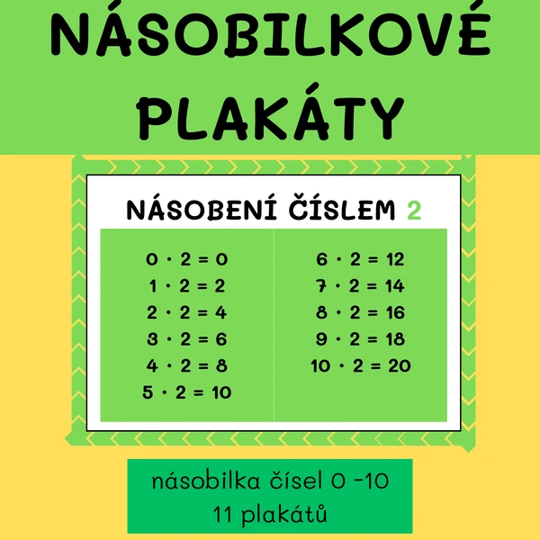 NÁSOBILKA DO 100 - 11 PLAKÁTŮ (A4)