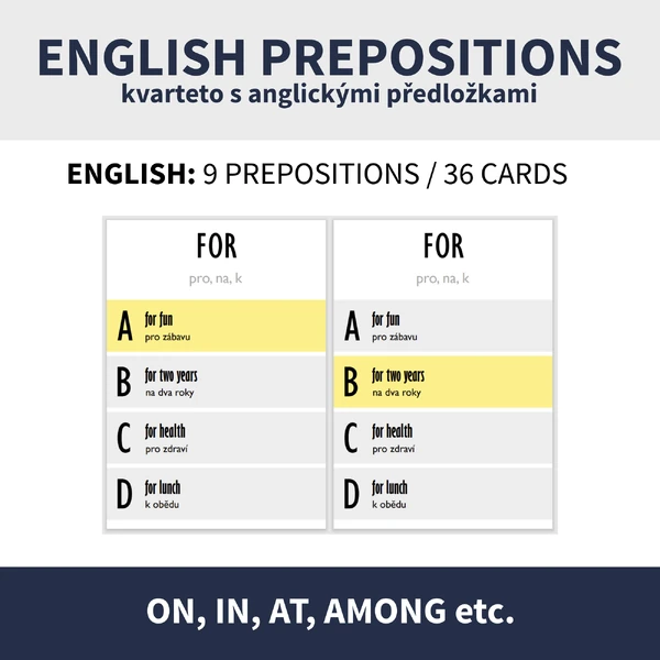 ENG - PREPOSITIONS (KVARTETO - IN, AT, FOR, BY etc.)