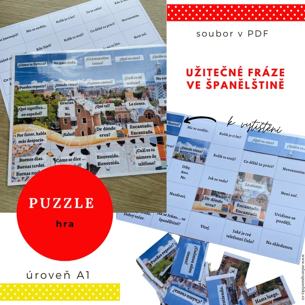 Užitečné fráze ve španělštině (hra puzzle)