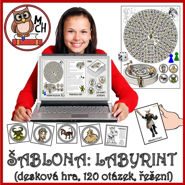 Šablona: LABYRINT (desková hra, 120 otázek, řešení)
