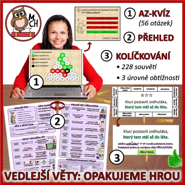 DRUHY VEDLEJŠÍCH VĚT: OPAKOVÁNÍ HROU
