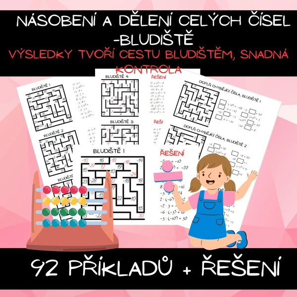 Násobení a dělení celých čísel -bludiště