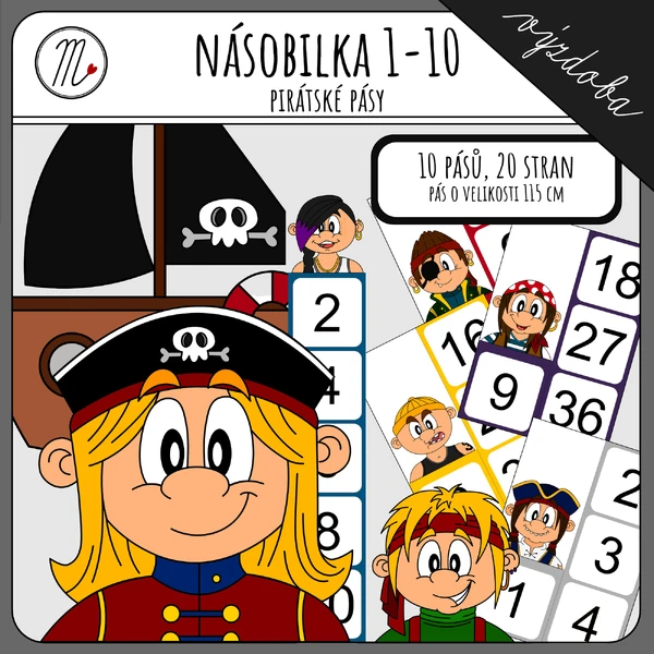 Pirátská násobilka - plakát 1m