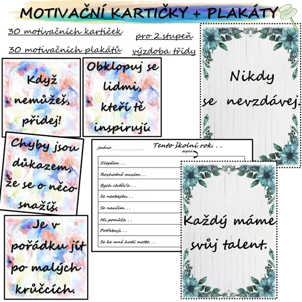 Motivační kartičky a plakáty