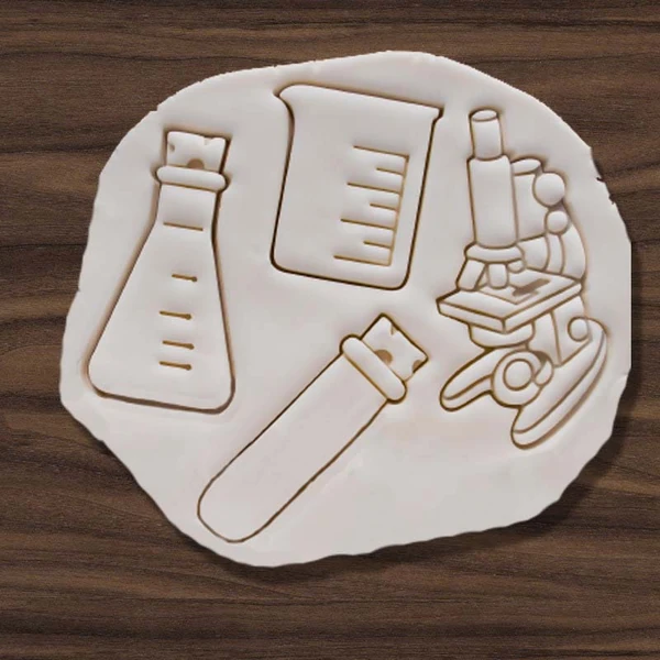 3D modely vykrajovátek na 3D tisk - Laboratorní pomůcky - Zkumavky, Nádoby a Mikroskop