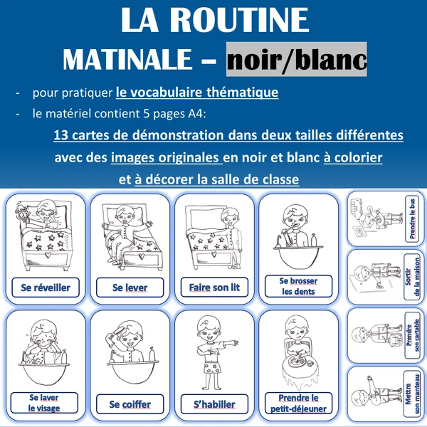 Ranní činnosti - La Routine Matinale Noir/blanc
