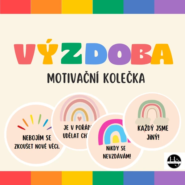 Duhové motivační kartičky (kolečka)