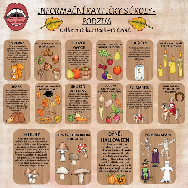 INFORMAČNÍ KARTIČKY S ÚKOLY-PODZIM 