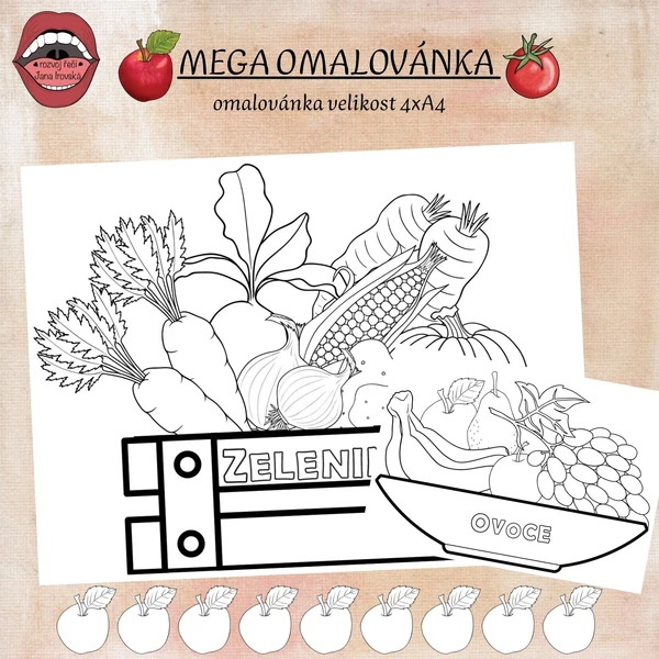 MEGA OMALOVÁNKA-OVOCE A ZELENINA 