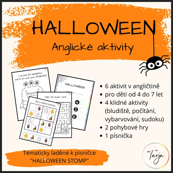 HALLOWEEN - anglické aktivity vztažené k písničce "HALLOWEEN STOMP"
