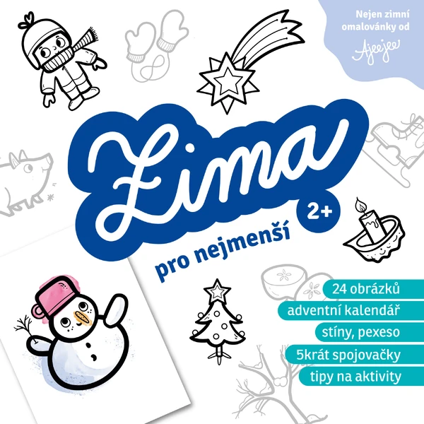 Zima - omalovánky, spojovačky, adventní kalendář, stíny, pexeso a další aktivity pro nejmenší