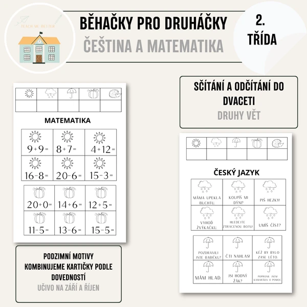 Běhačky pro druháčky - podzimní procvičování do češtiny a matematiky