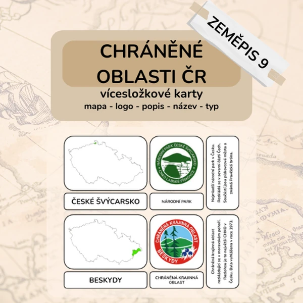 Chráněné oblasti ČR - vícesložkové karty