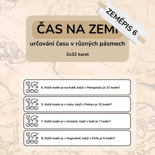 Čas na Zemi - procvičovací karty
