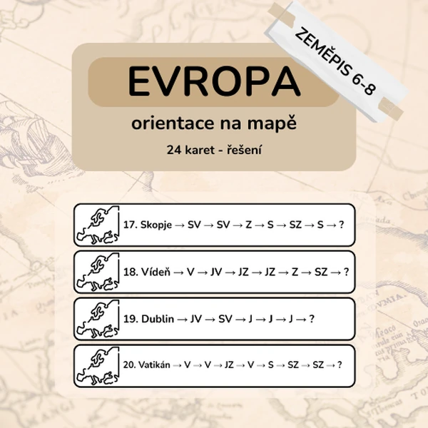 Evropa - orientace na mapě