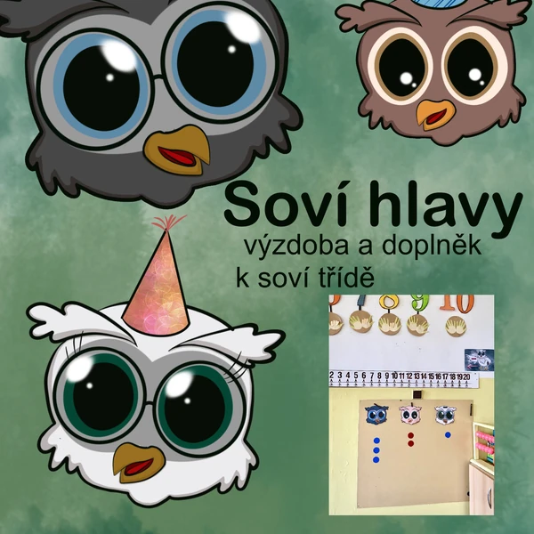 Soví hlavy k výzdobě a dalším aktivitám