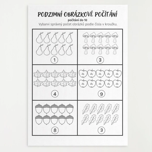 Podzimní obrázkové počítání 