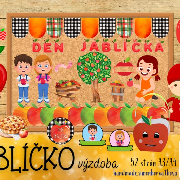 Jablíčko, Den JABLO, JABLKO, ovoce, výzdoba třídy, Příroda, Podzim