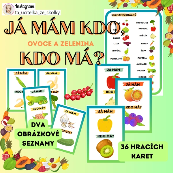 OVOCE A ZELENINA - hra 