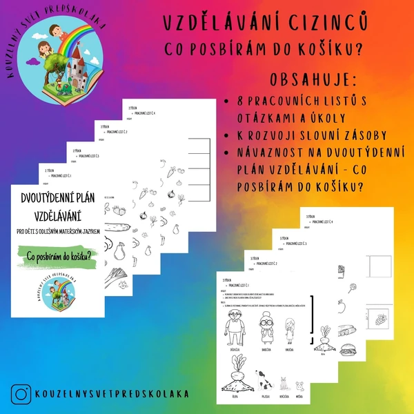 Co posbírám do košíku? - příprava září - vzdělávání dětí s OMJ (cizinci)