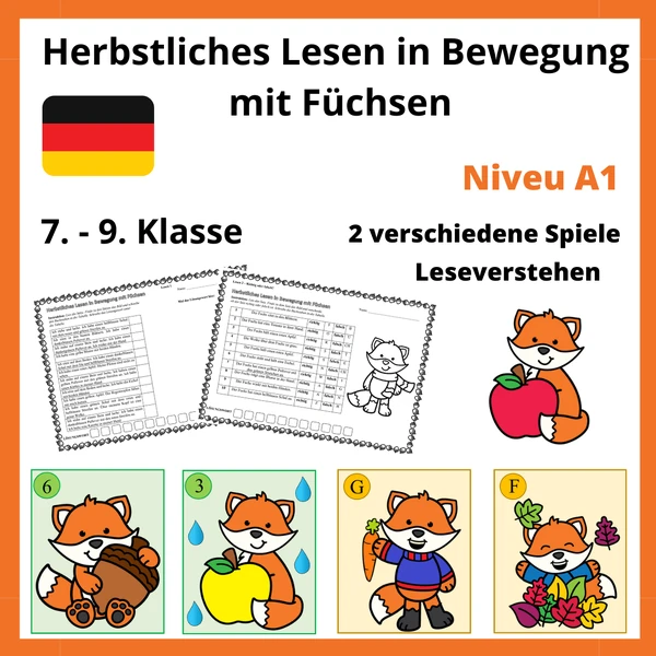 Herbstliches Lesen in Bewegung mit Füchsen