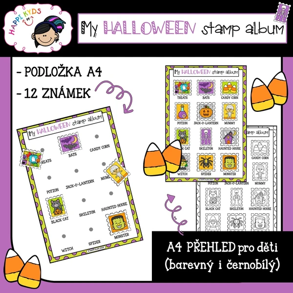 My HALLOWEEN stamp album - skládačka a obrázkový přehled