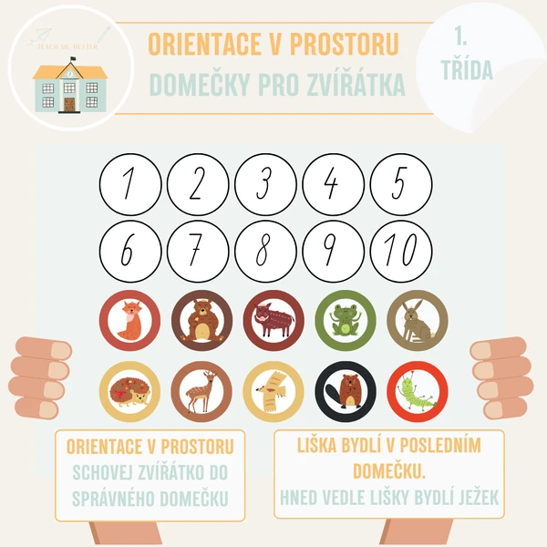 Domečky pro zvířátka - orientace v prostoru