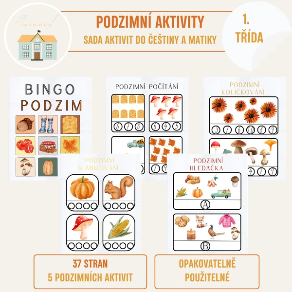 Sada podzimních aktivit do češtiny a matematiky
