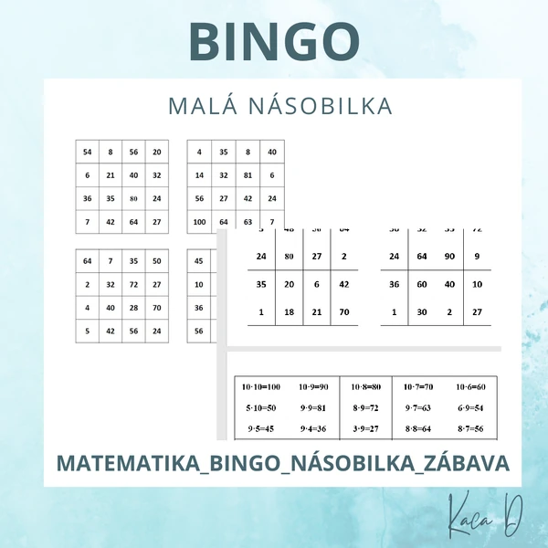 Bingo - malá násobilka