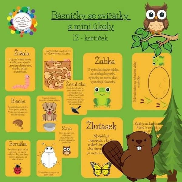 Básničky se zvířátky s mini úkoly
