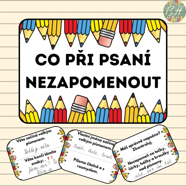 Co při psaní nezapomenout