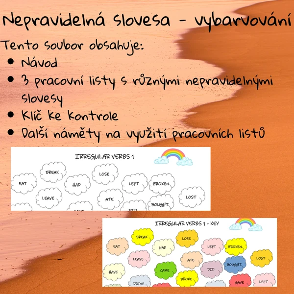 Nepravidelná slovesa - vybarvování