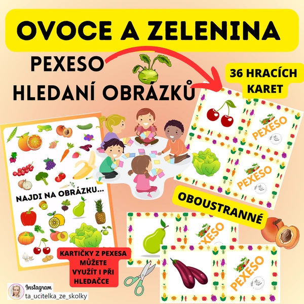 OVOCE A ZELENINA - PEXESO