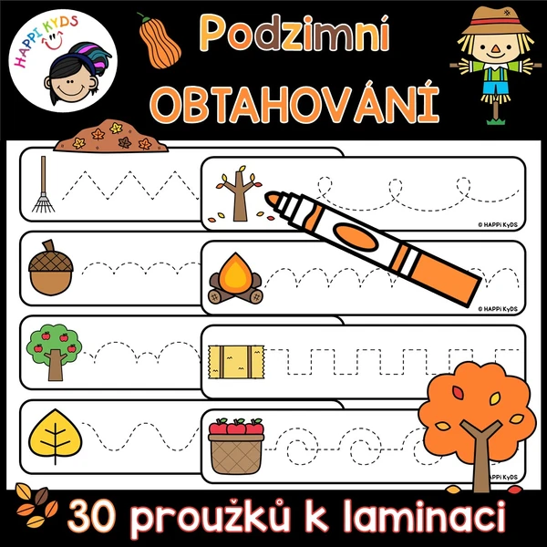 PODZIMNÍ OBTAHOVÁNÍ - grafomotorické proužky