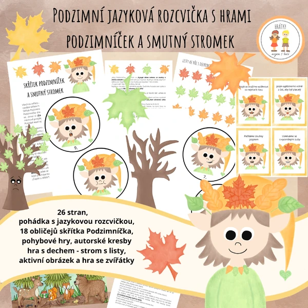 Skřítek Podzimníček a smutný strom - Pohádková jazyková rozcvička s hrami