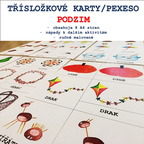 Třísložkové karty/Pexeso - Podzim
