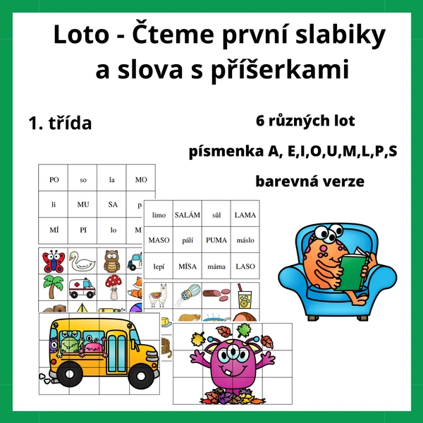 Loto - První slabiky a slova s příšerkami