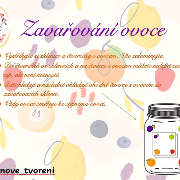 ZAVAŘOVÁNÍ OVOCE