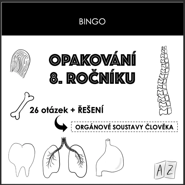 Bingo - Opakování 8. ročníku PŘÍRODOPIS
