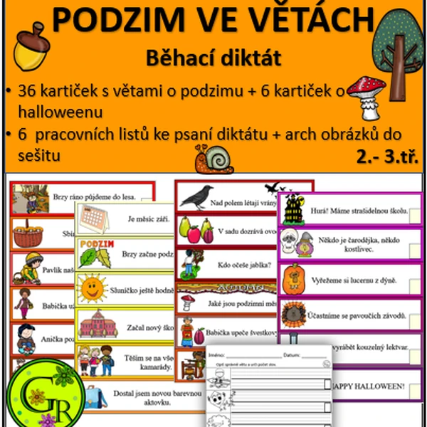 PODZIM VE VĚTÁCH - běhací diktát